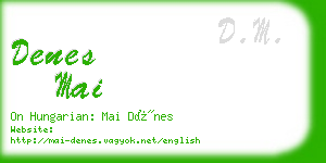 denes mai business card